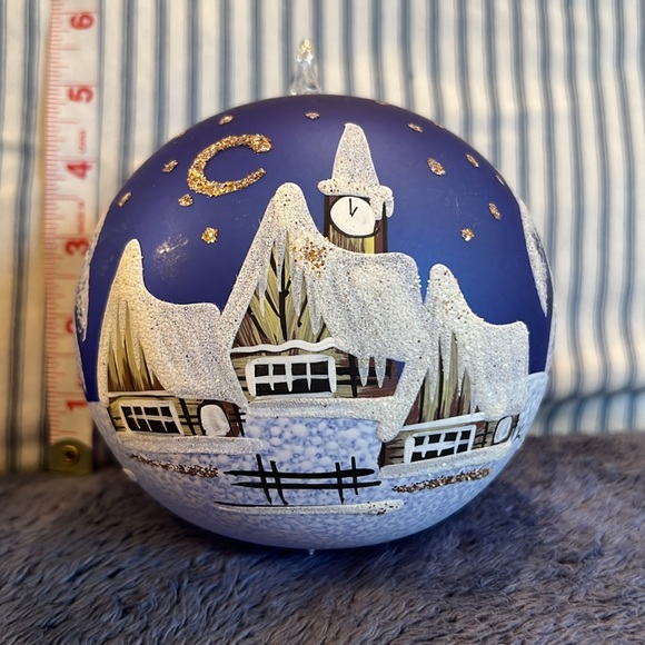 4 Hand Blown & Painted Large Glass Christmas Ornaments - Picture 8 of 16